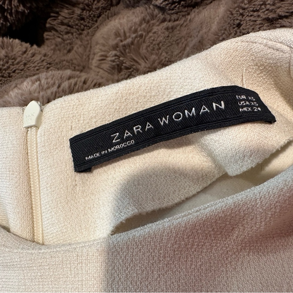 Zara Cream Textured Dress - Picture 7 of 11